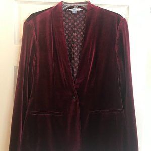 Cranberry Velvet Blazer